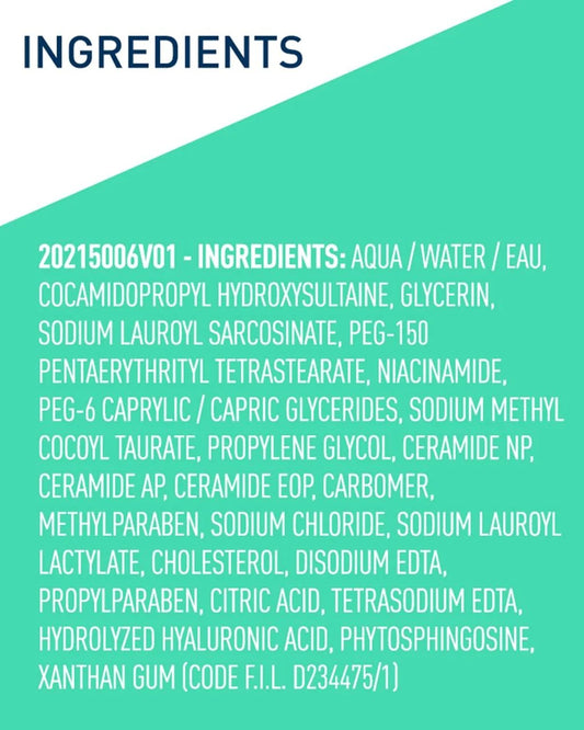 CeraVe Foaming Facial Cleanser | Gel-to-Foam Face Wash for Normal to Oily Skin | Removes Oil, Dirt & Makeup | With Ceramides, Hyaluronic Acid & Niacinamide