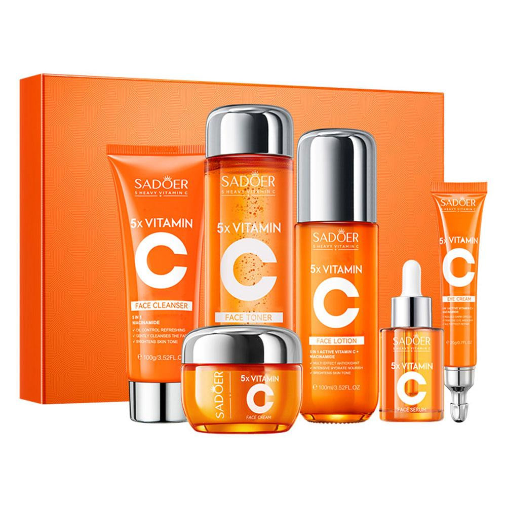 5x Vitamin C Skin Care Product Set Deep Hydration Moisturizing Nourish Fade Fine Lines Anti-aging Smooth Korean Skincare