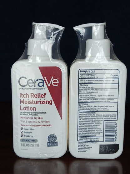 CeraVe Itch Relief Moisturizing Lotion | Fast-Acting Relief for Dry, Itchy Skin | With Ceramides, Niacinamide & Hyaluronic Acid