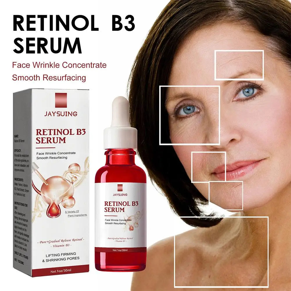 Retinol B3 Wrinkle Remover Face Serum Instant Firming Lifting Anti-Aging Liquid Fade Fine Lines Whitening Skin Care Product