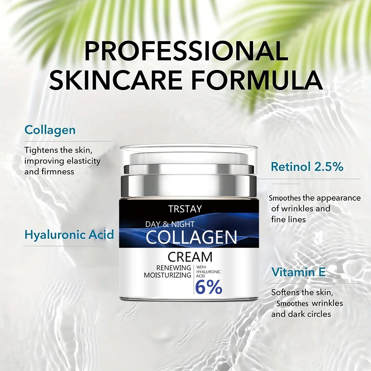 Moisturizing face cream Moisturizing collagen neck hyaluronic acid smoothes wrinkles, brightens skin, moisturizes and protects s