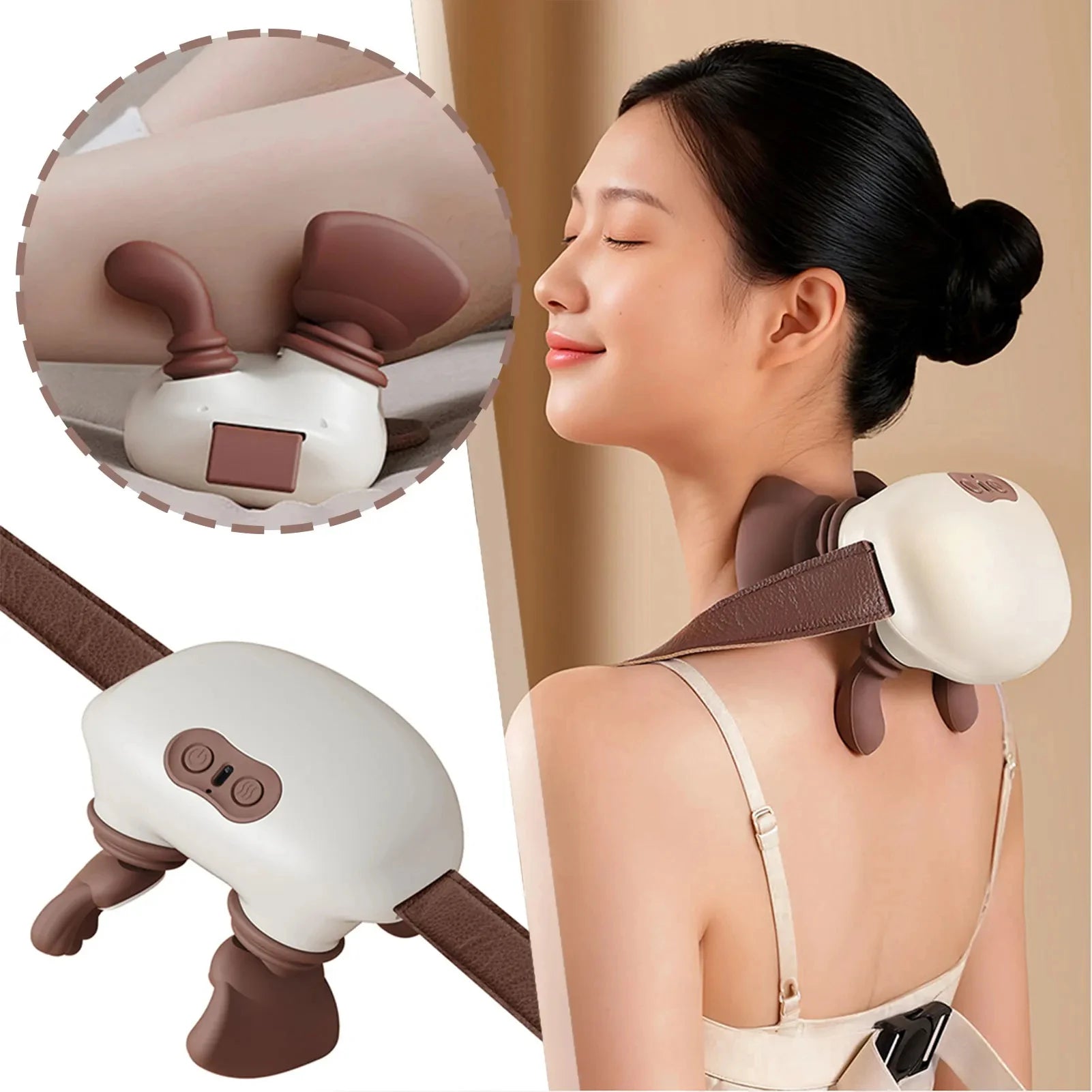 Neck Shoulder Massager Kneading Shiatsu Massager Shawl Kneading Spine Back Muscle Relaxer Trapezius Neck and Shoulder Massage