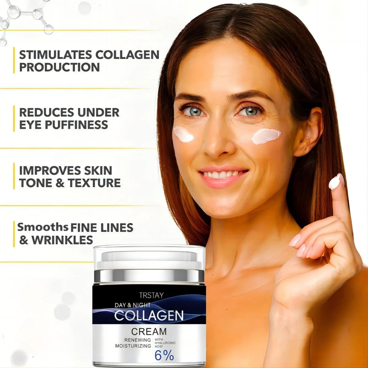 Moisturizing face cream Moisturizing collagen neck hyaluronic acid smoothes wrinkles, brightens skin, moisturizes and protects s