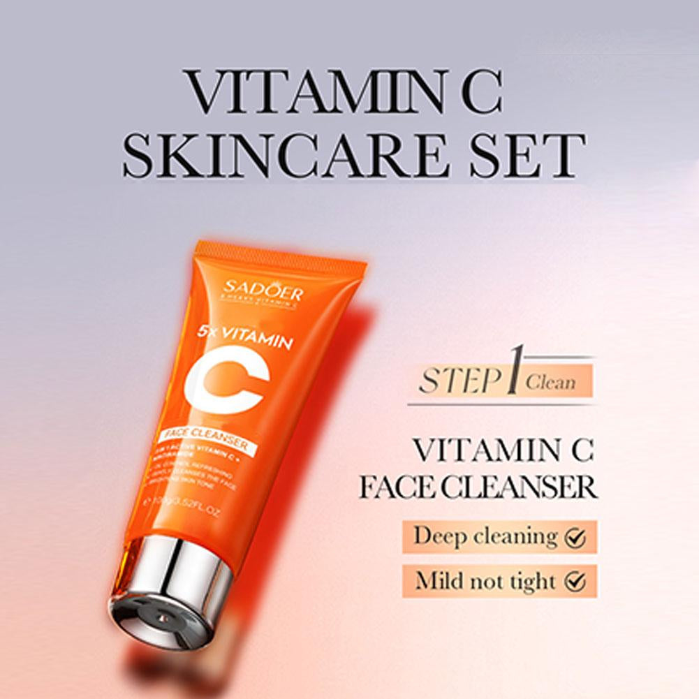 5x Vitamin C Skin Care Product Set Deep Hydration Moisturizing Nourish Fade Fine Lines Anti-aging Smooth Korean Skincare