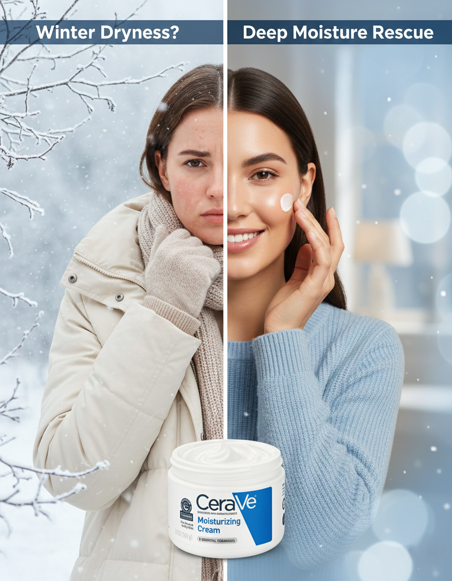 CeraVe Moisturizing Cream | Face & Body Hydration for Dry to Very Dry Skin | With Ceramides & Hyaluronic Acid – 24-Hour Moisture