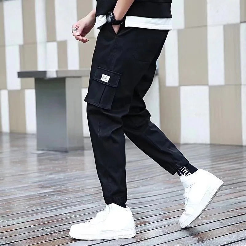 Streetwear Men's Multi Pockets Cargo Harem Pants Hip Hop Casual Male Track Pants Joggers Trousers Fashion Harajuku Men Pants