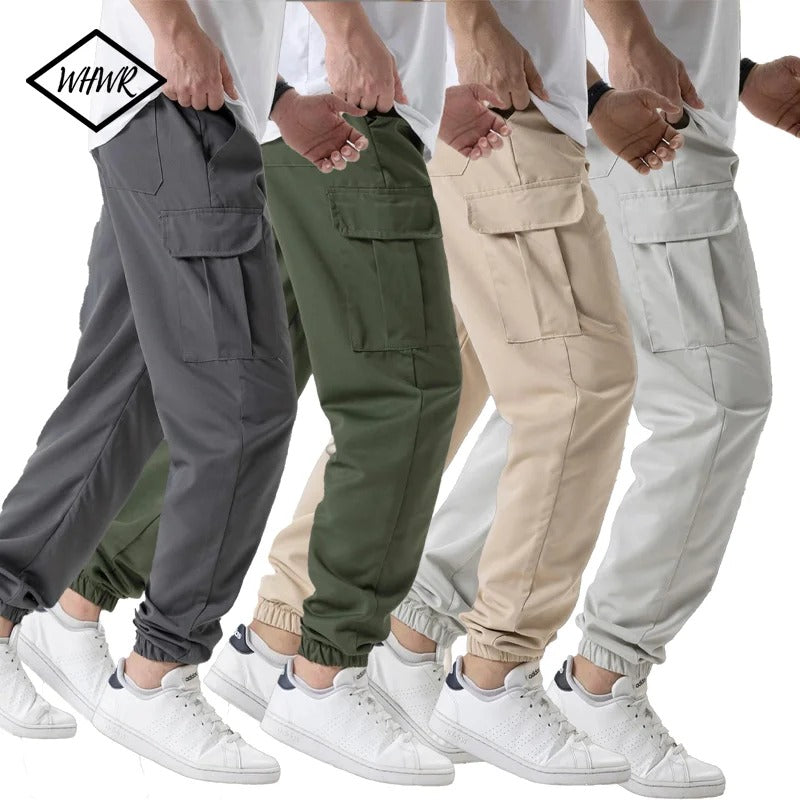 Men's Casual Cargo Sweatpants Spring/Autumn S-2XL Waist Drawstring Joggers Hiking Tactical Pants for Men with Pockets
