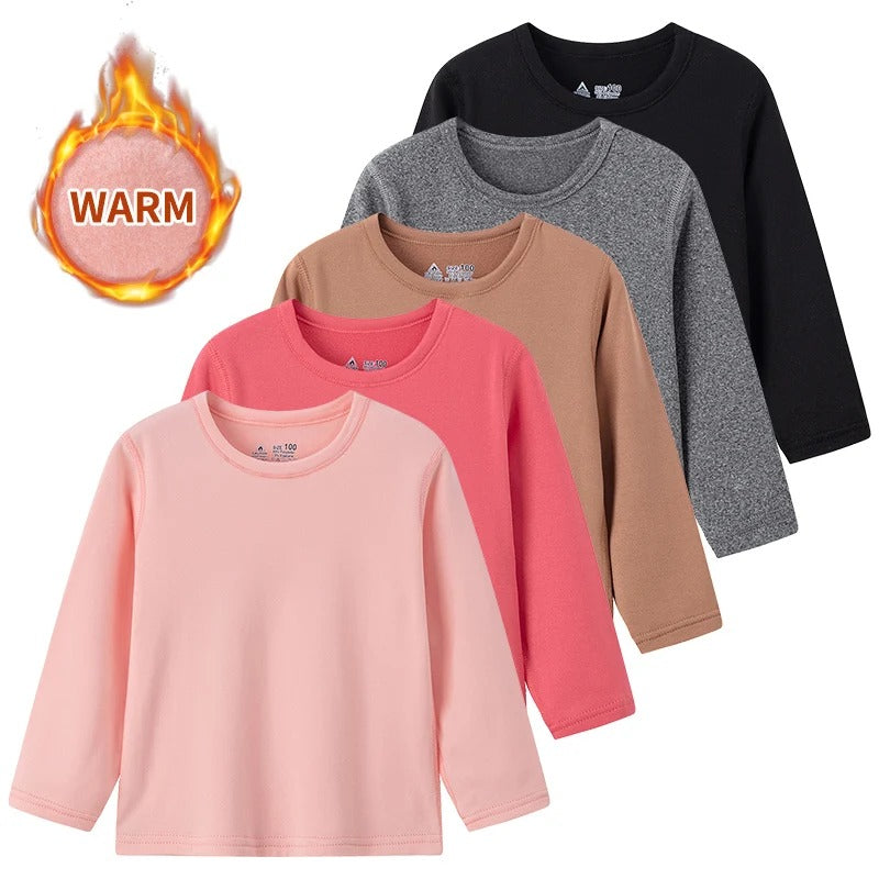 1/3/5 Pack Children's Solid Color Long Sleeve T-shirt Boys' Casual Joker bottoming shirt Girls' Comfortable Brothers and Sisters