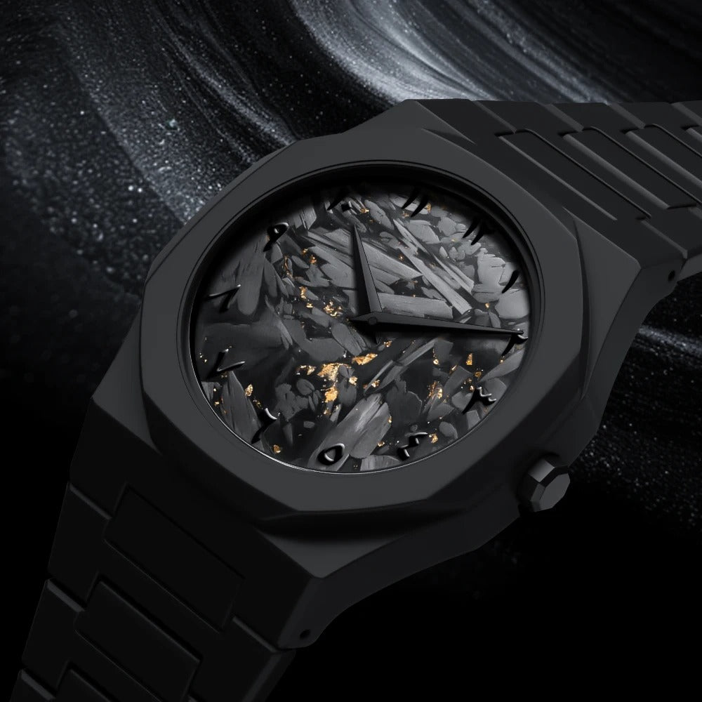 Men's Arabic Numeral Watch 3ATM Waterproof Ultra-thin Polycarbonate Case Unique Texture Quartz Watch High-end Feel