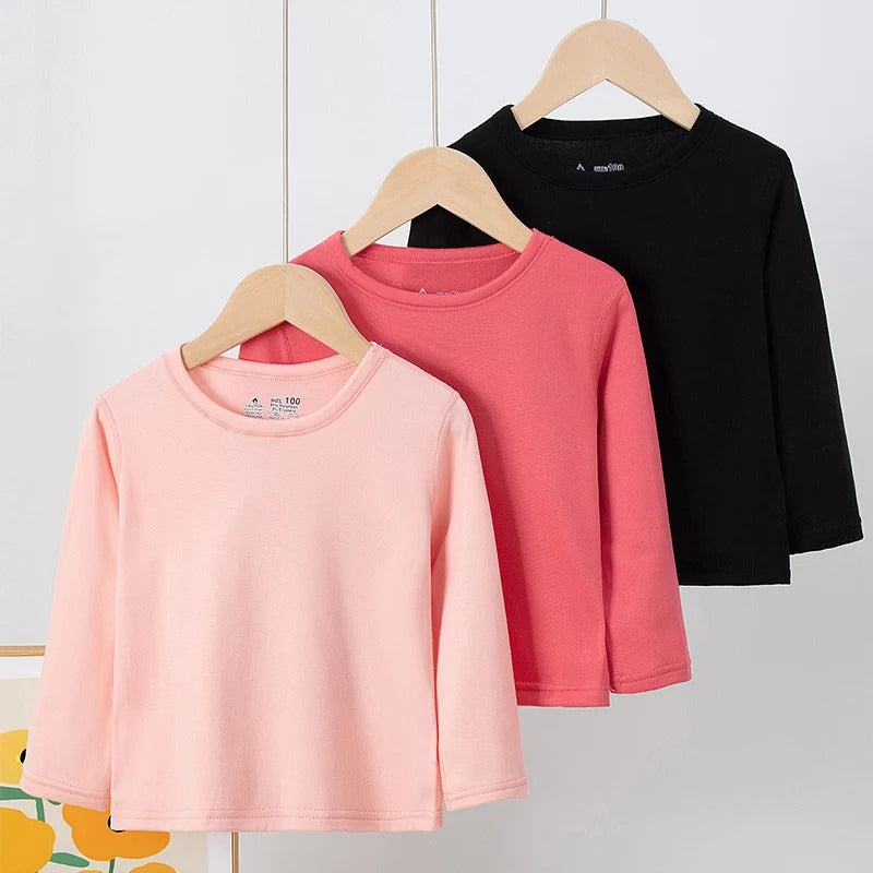 1/3/5 Pack Children's Solid Color Long Sleeve T-shirt Boys' Casual Joker bottoming shirt Girls' Comfortable Brothers and Sisters