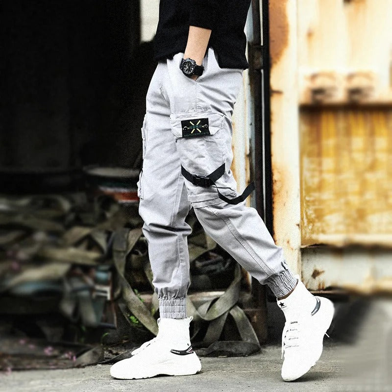 Streetwear Men's Multi Pockets Cargo Harem Pants Hip Hop Casual Male Track Pants Joggers Trousers Fashion Harajuku Men Pants
