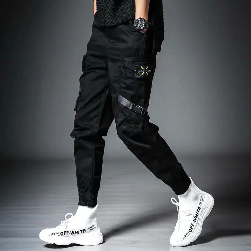 Streetwear Men's Multi Pockets Cargo Harem Pants Hip Hop Casual Male Track Pants Joggers Trousers Fashion Harajuku Men Pants