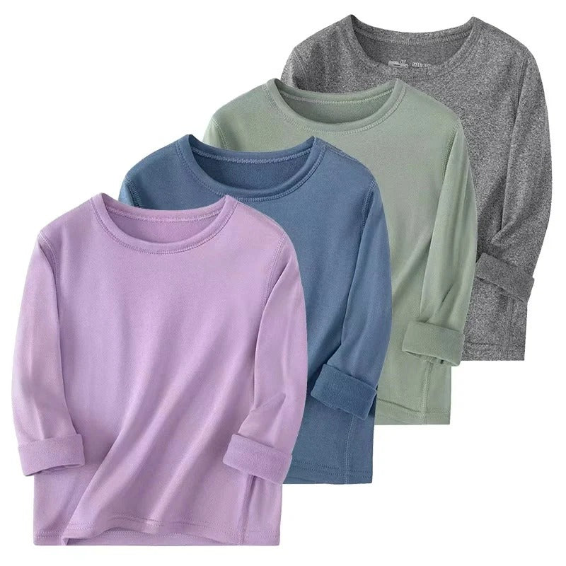 1/3/5 Pack Children's Solid Color Long Sleeve T-shirt Boys' Casual Joker bottoming shirt Girls' Comfortable Brothers and Sisters