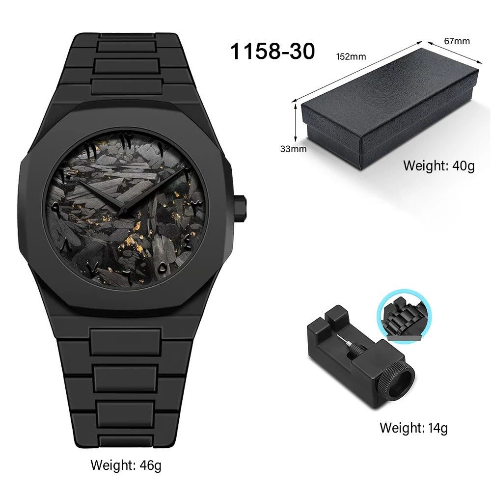 Men's Arabic Numeral Watch 3ATM Waterproof Ultra-thin Polycarbonate Case Unique Texture Quartz Watch High-end Feel