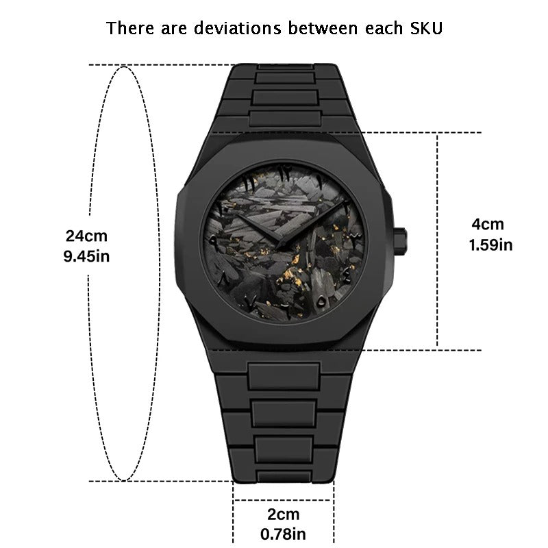 Men's Arabic Numeral Watch 3ATM Waterproof Ultra-thin Polycarbonate Case Unique Texture Quartz Watch High-end Feel