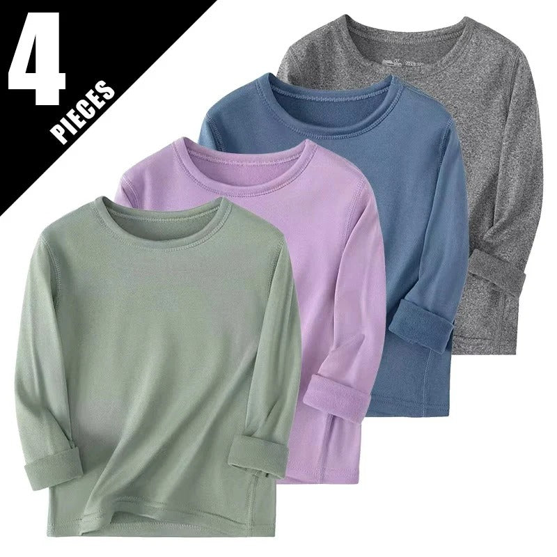 1/3/5 Pack Children's Solid Color Long Sleeve T-shirt Boys' Casual Joker bottoming shirt Girls' Comfortable Brothers and Sisters